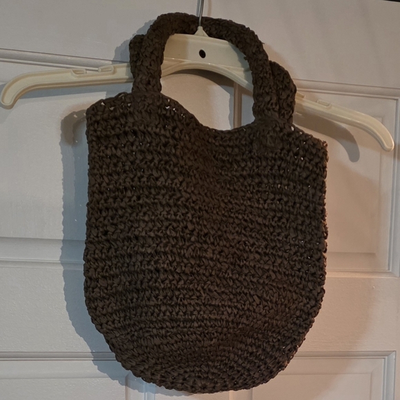 Brown Loft Raffia/Straw Small Tote Bag - Picture 2 of 4
